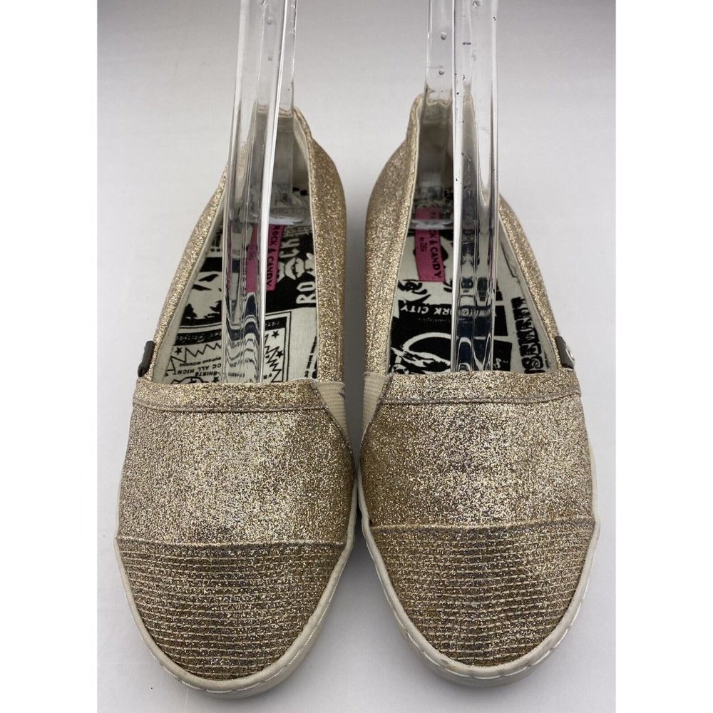 Rock & Candy By Zigi‎ Gold Shiny Shimmering Slip On Shoes Size 6 Maui